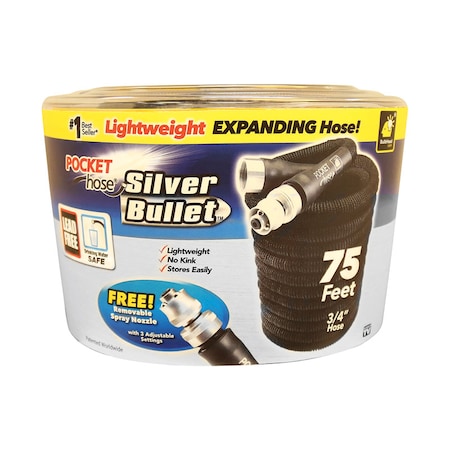 Pocket Hose Pocket Hose Silver Bullet 3/4 in. D X 75 ft. L Light Duty Expandable Lightweight Garden Hose 13489-6